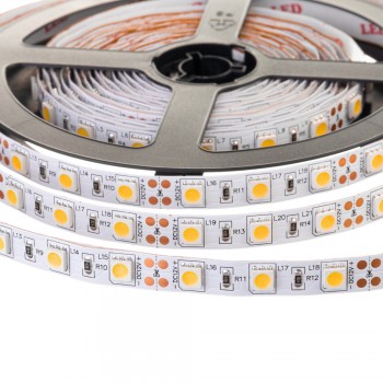 Led лента 12В теплая белая AVT smd5050 60LED/m IP20, 1м
