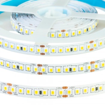Led лента AVT 24В белая теплая smd2835 168LED/m IP20, 1м