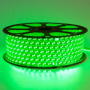 Led лента 220В зеленая smd2835 120LED/m 12W IP65, 1м