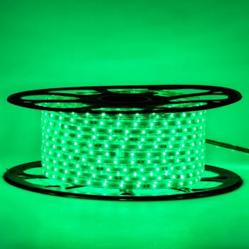 Мигающая led лента 220 В зеленая smd 2835 48led/м 6Вт/м IP65, 1м