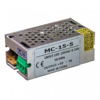 Блок питания 5В MС/3A 15 Bт IP20