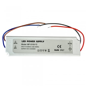 Блок питания 12В SLIM PLASTIC/8.33A 100Bт IP65