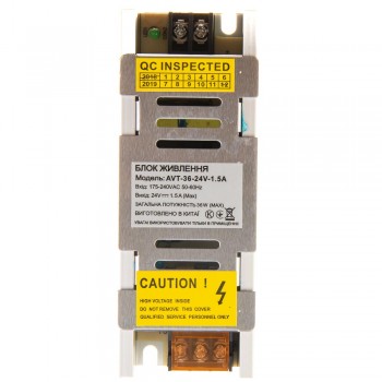 Блок питания питания 24V 1,5A 36Вт IP20 AVT
