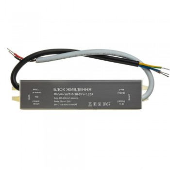 Блок питания питания NEW AVT-24V влагозащита IP65 1.25А - 30W