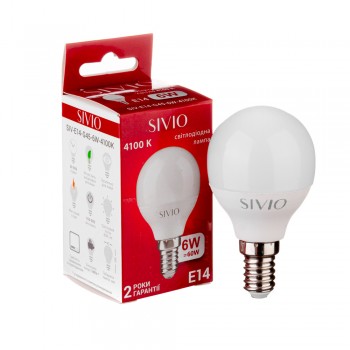 Led лампа Sivio 6Вт G45 нейтральная белая E14 4100K