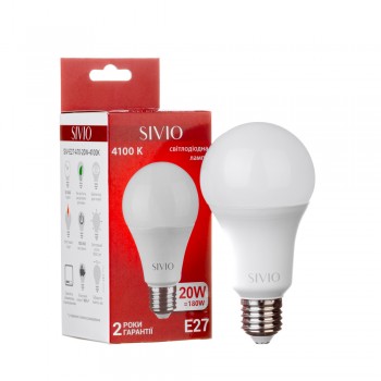 Led лампа Sivio 20Вт A70 нейтральная белая E27 4100K