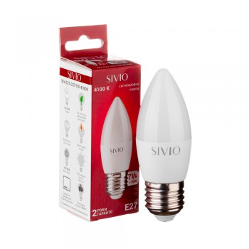 Led лампа Sivio 7Вт C37 нейтральная белая E27 4100K