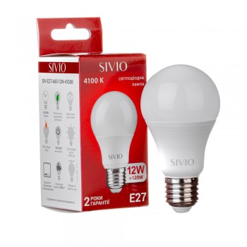Led лампа Sivio 12Вт А60 нейтральная белая E27 4100K