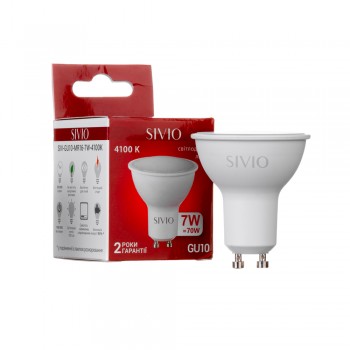 Светодиодная лампа 7вт sivio нейтральная белая GU10 4100K MR16