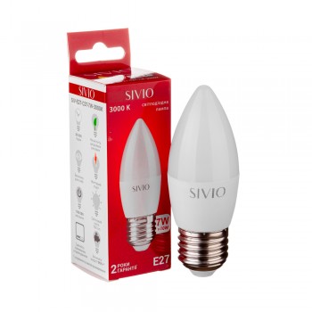 Led лампа Sivio 7Вт C37 теплая белая E27 3000K