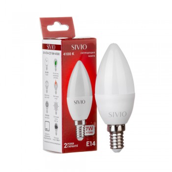 Led лампа Sivio 7Вт C37 нейтральная белая E14 4100K