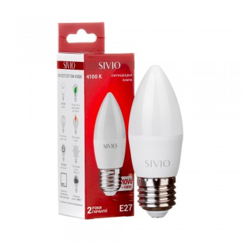 Led лампа Sivio 10Вт C37 нейтральная белая E27 4100K