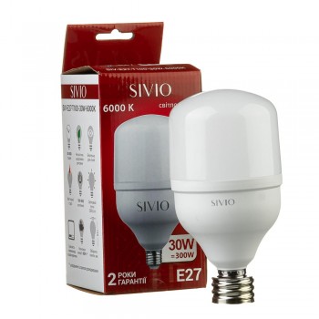 Светодиодная лампа SIVIO Е27 Т100 30W 6000K