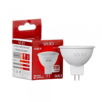 Led лампа Sivio 5Вт MR16 нейтральная белая GU5.3 4100K