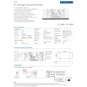 LED-контролер DEYA RF Single or Dual Color 12-48VDC, 7A*2CH (V2-P)
