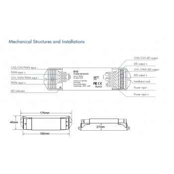 LED-повторювач DEYA 12-36VDC, 8A*2CH (EV2)