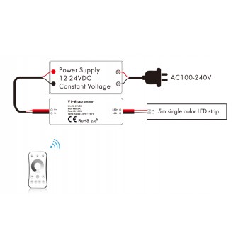 LED-контролер DEYA 12-24VDC, 5A*1CH (V1-M)