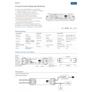 LED-димер DEYA 12-48VDC, 4A*5CH DT6/DT8 (DA5-L)