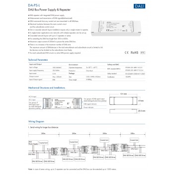 LED-повторювач та блок живлення DEYA 100-240VAC, 200mA (DA-PS-L)