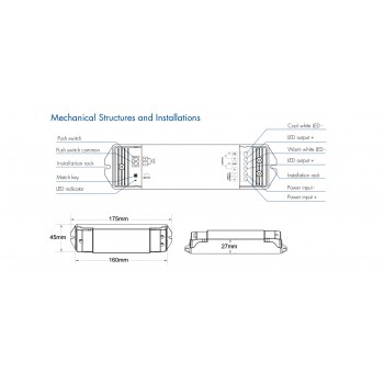 LED-контролер DEYA 12-48VDC,  8A*2CH, PUSH-DIM (V2-L)