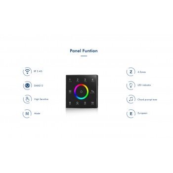 Пульт дистанційного керування DEYA 4 зони RGB+CCT (T15(Black))