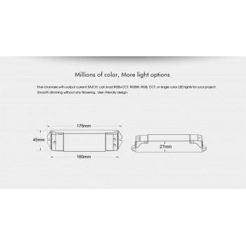 LED-контролер DEYA 12-48VDC, 5A*5CH, PUSH-DIM (V5)