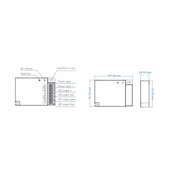 LED-контролер RGB DEYA 12-36VDC, 10A*3CH (V3-X)