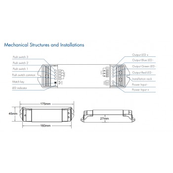 LED-контролер DEYA 12-36VDC, 6A*3CH, PUSH-DIM (V3-L)