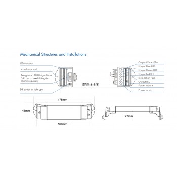 LED-контролерDEYA DALI DT6/DT8 12-48VDC, 5A*4CH (DA4-M)