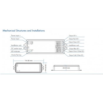 LED-контролер DEYA 12-24VDC, 3A*5CH(WT5)
