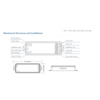 LED-контролер DEYA 12-36VDC, 5A*2CH(WT1)