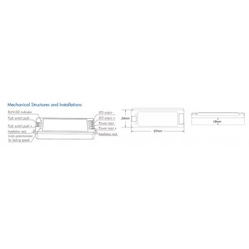 LED-димер DEYA 12-48VDC, 96-384W, 8A*1CH, Push Dim+RF (V1-F)