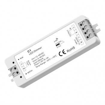 LED-димер DEYA 12-48VDC, 1,05-16, 1W*1CH, PUSH-DIM (C1-350mA)