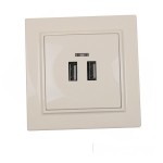Розетка USB (2 порта)  2 A Enzo Латте