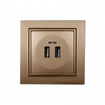Розетка USB (2 порта) 2 A Enzo Роскошно-золотой