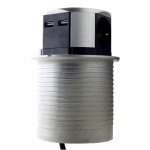 Мебельная розетка 3 x 16 А, 2 x USB 2,4 А , металл + провод 3 x 1.5 mm²