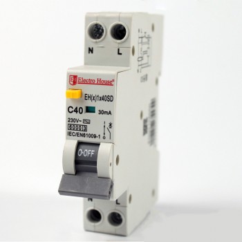 Дифференциальный автомат  40 A 1p+N (1 модуль) 230-240 В 6 кА