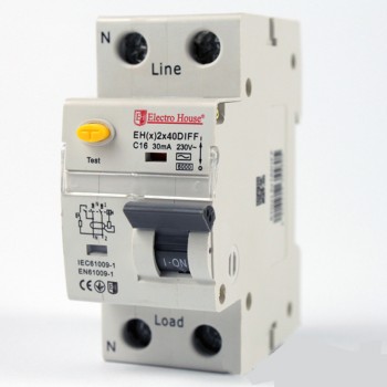 Дифференциальный автомат  40 A 1p+N (2 модуля) 230-240 В 4,5 кА