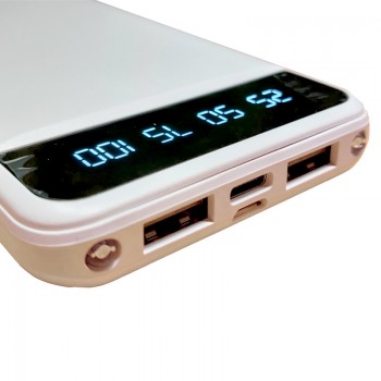 Power Bank 10000 mAh с фонариком type-c Белый