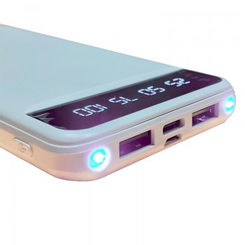 Power Bank 10000 mAh с фонариком type-c Белый