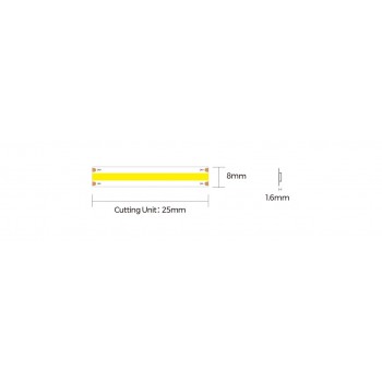 LED стрічка COLORS COB-24V-IP65 NANO 8W 627Lm 3000K 5м (DF6-24V-8mm-IP65NA-WW)