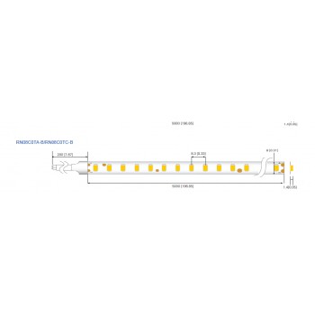 LED стрічка RISHANG 120-2835-12V-IP20 8,6W 818Lm 3000K 50м (RN08C0TA-B-WW_50)
