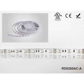 LED стрічка RISHANG 60-5050-24V-IP20 12.9/4.7W RGB + 3000K 5м (RD0260AC-A)