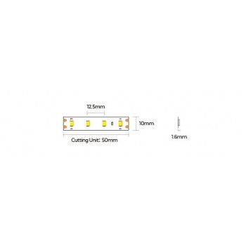LED стрічка COLORS 80-2835-48V-IP20 5.8W 625Lm 3000K 5м (D880-48V-10mm-WW)