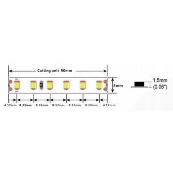 LED стрічка COLORS 120-2835-24V-IP20 8.4W 820Lm 5000K 5м (D8120-24V-8mm-DW)