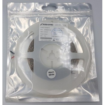 LED стрічка RISHANG 60-2835-12V-IP20 4.8W 535Lm 6000K 5м (RD0860TA-B-PW)