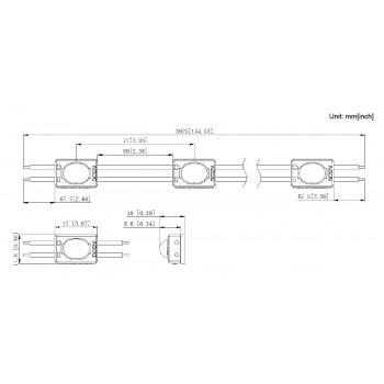 Світлодіодний LED-модуль Rishang 160° 1-2835-12V-IP65 30Lm 0.24W 6000K (M911TA-W)