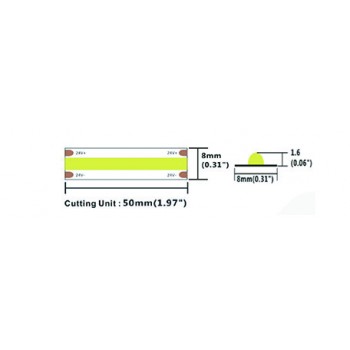 LED стрічка COLORS 120-2835-24V-IP20 8.4W 820Lm 5000K 5м (D8120-24V-8mm-DW)