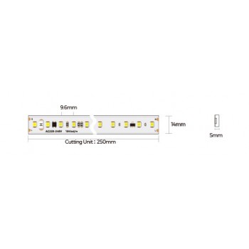 LED стрічка COLORS 104-2835-220V-IP65 10.6W 990Lm 2850K 50м (H8104-230V-12mm-WW)