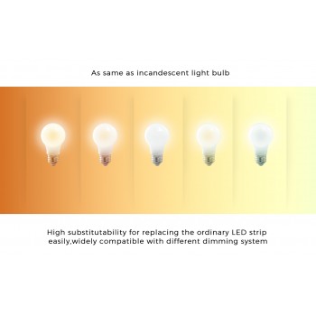 LED стрічка COLORS 168-2835-24V-IP33 9.61W 1900K + 3000K 5м (DS8168GWWW-24V-10mm)
